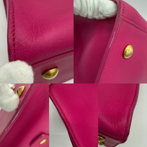 Authentic Yves Saint Laurent pink small cabad tote in smoot calfskin leather - Picture 6 of 15